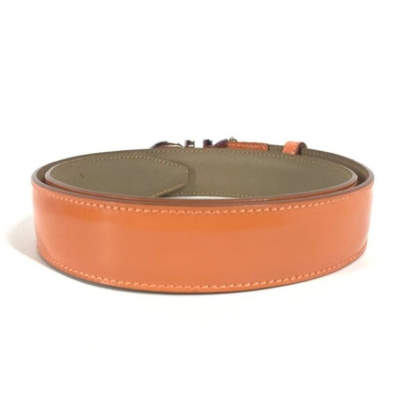 Salvatore Ferragamo Gancini logo buckle Accessories belt Leather Orange - Picture 2 of 16